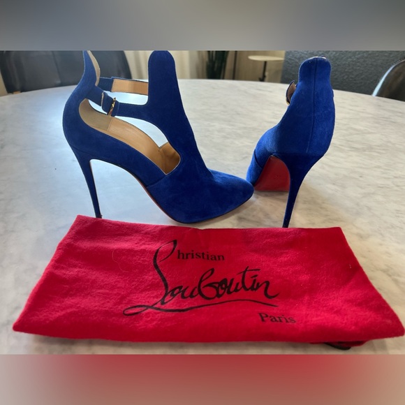 Royal Blue CHRISTIAN LOUBOUTIN 
Veau Velours Canadada 100 Booties - Picture 3 of 10
